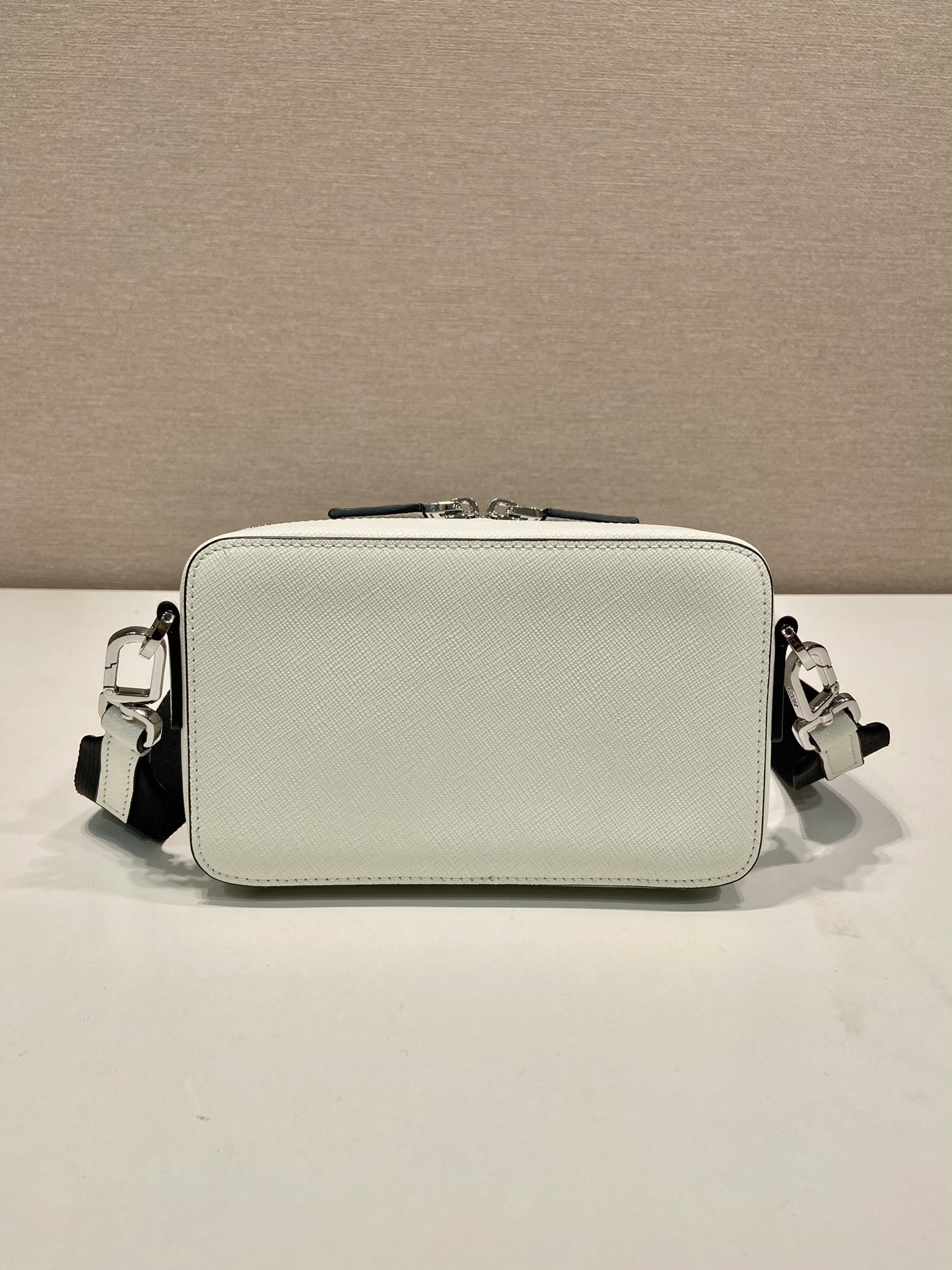 Pra*a brique saffiano leather bag