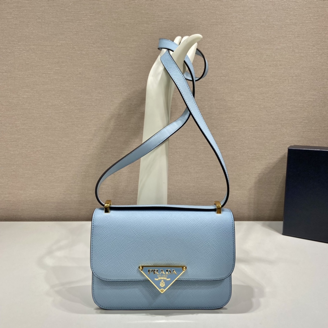 Pra*a saffiano leather shoulder bag