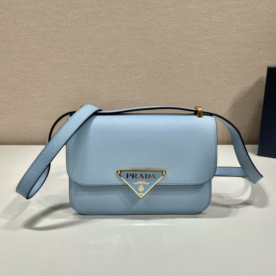 Pra*a saffiano leather shoulder bag