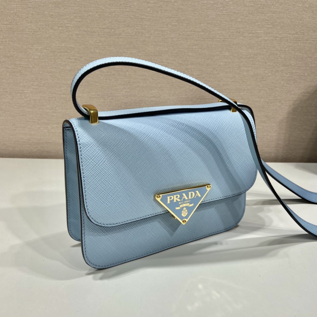 Pra*a saffiano leather shoulder bag