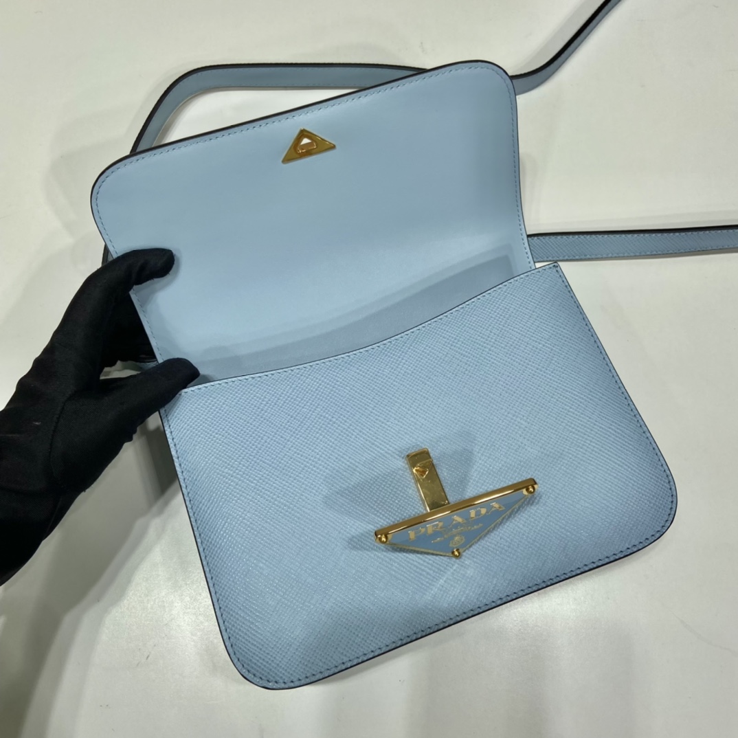 Pra*a saffiano leather shoulder bag