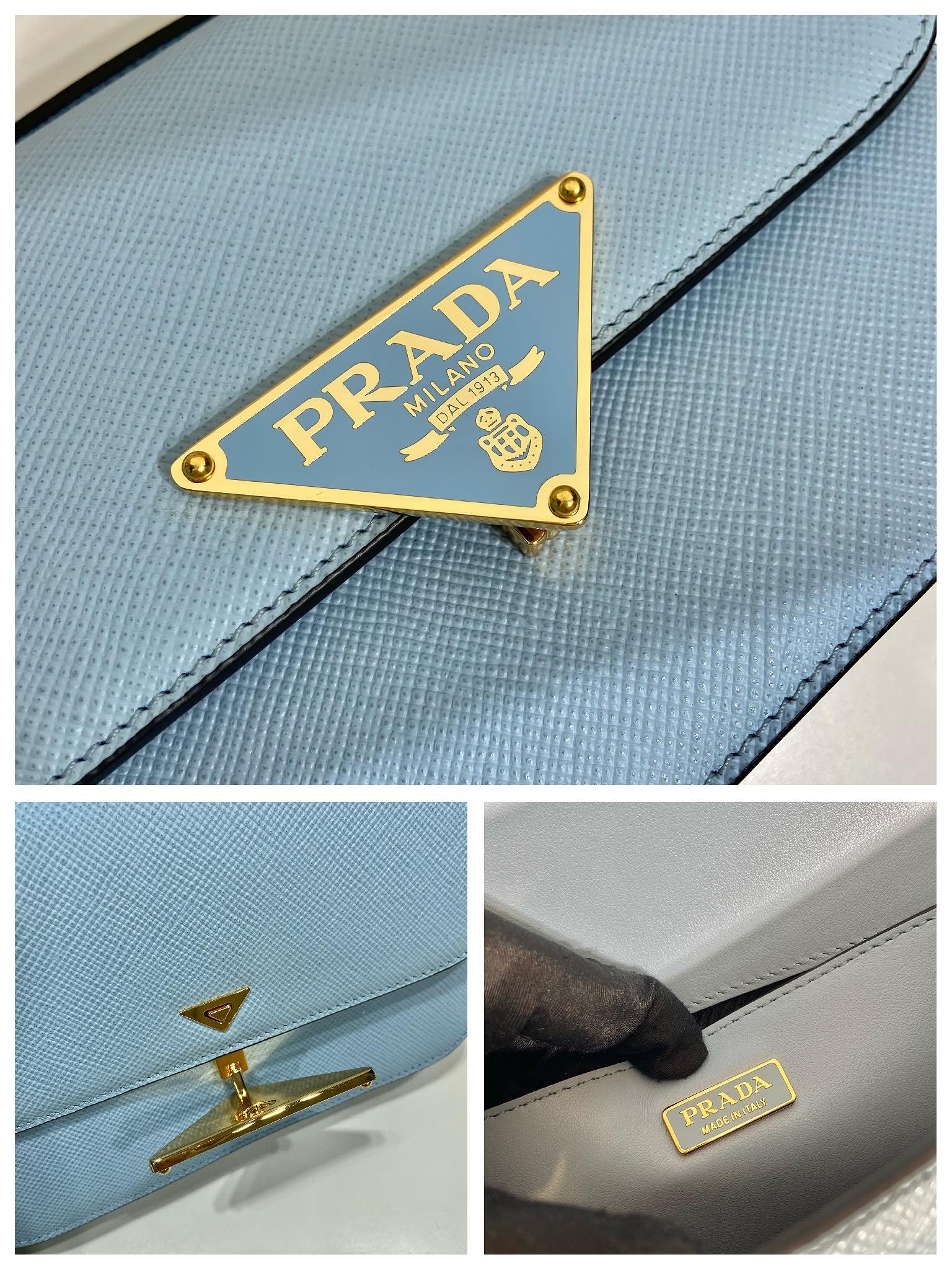 Pra*a saffiano leather shoulder bag