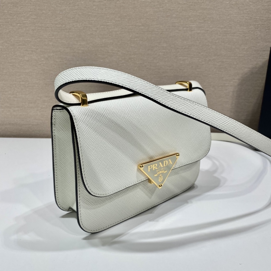 Pra*a saffiano leather shoulder bag