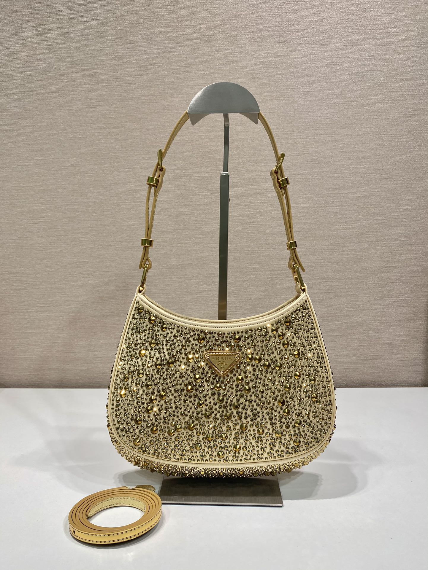 Pra*a cleo satin bag with crystals