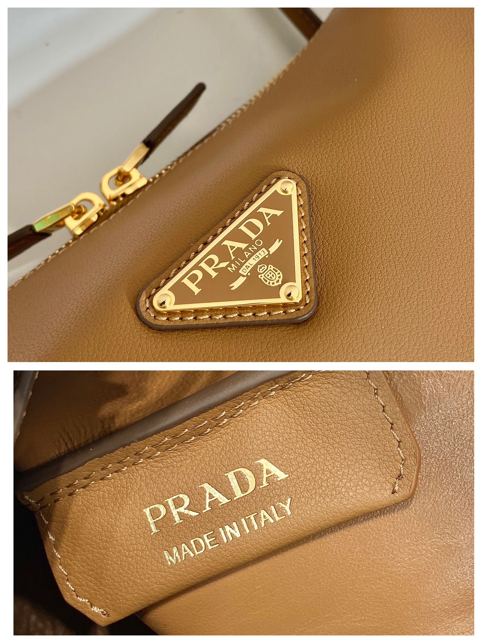 Pra*a medium leather handbag