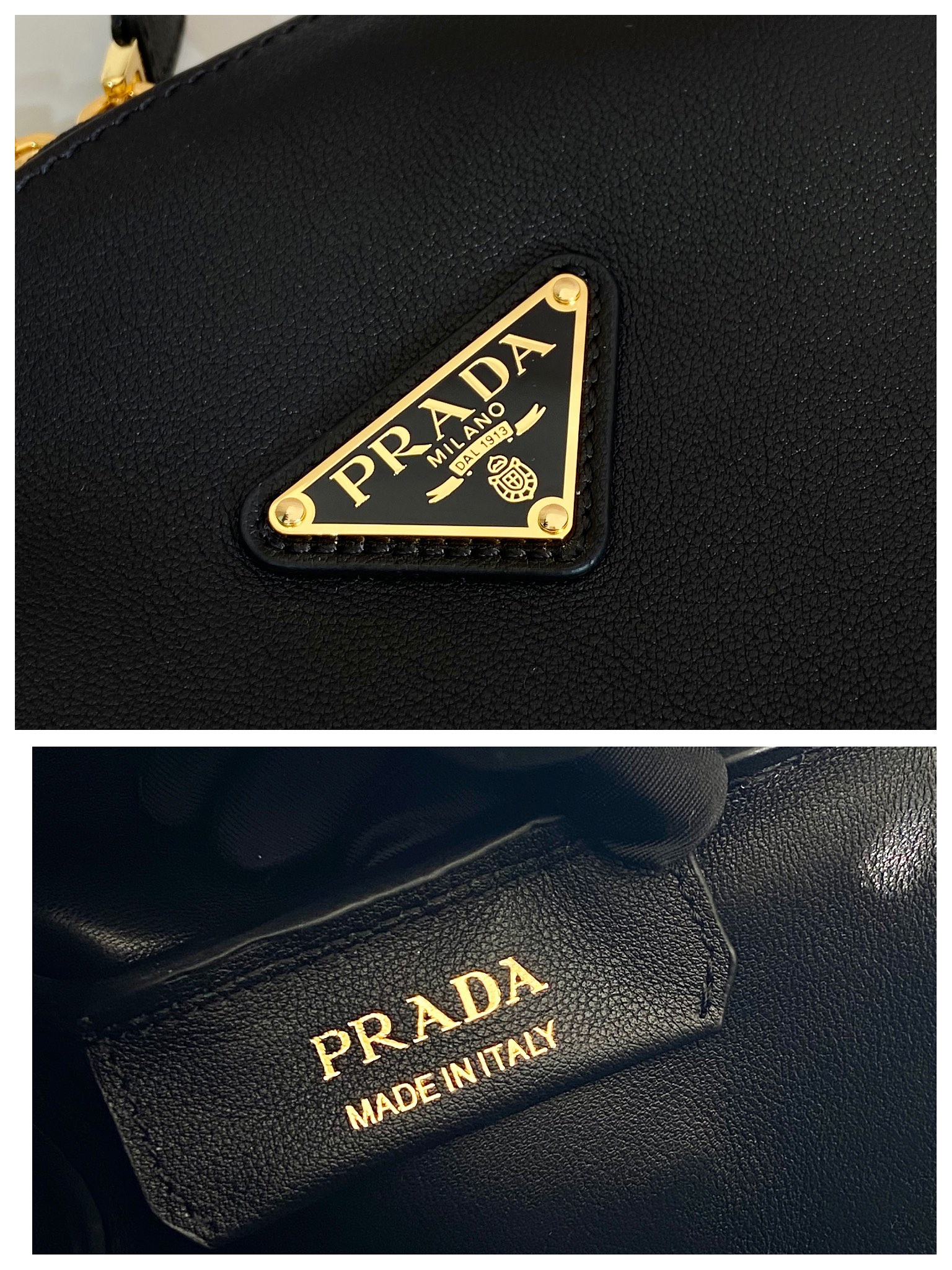 Pra*a medium leather handbag