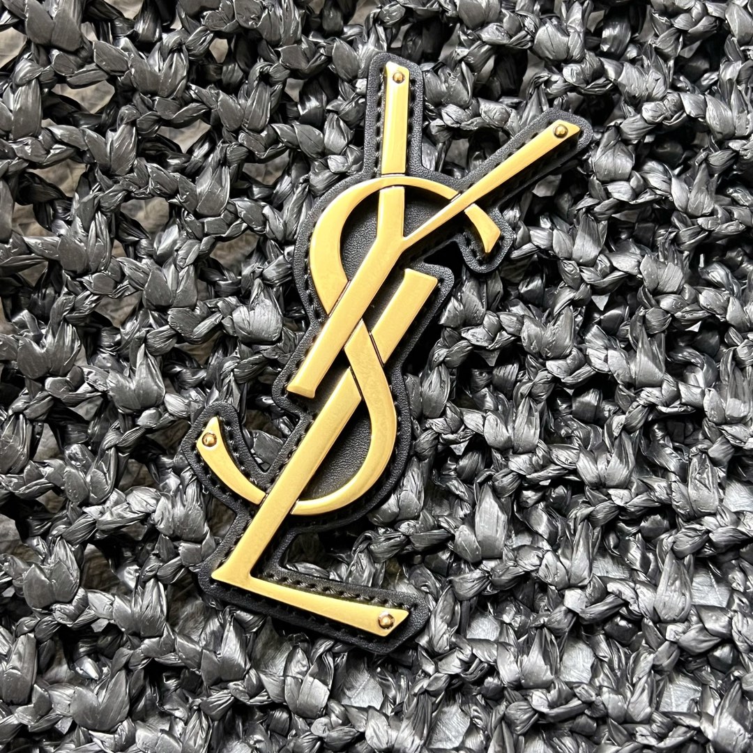 YSL OXALIS BAG IN RAFFIA MACRAMÉ