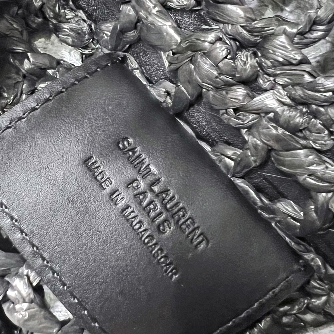 YSL OXALIS BAG IN RAFFIA MACRAMÉ