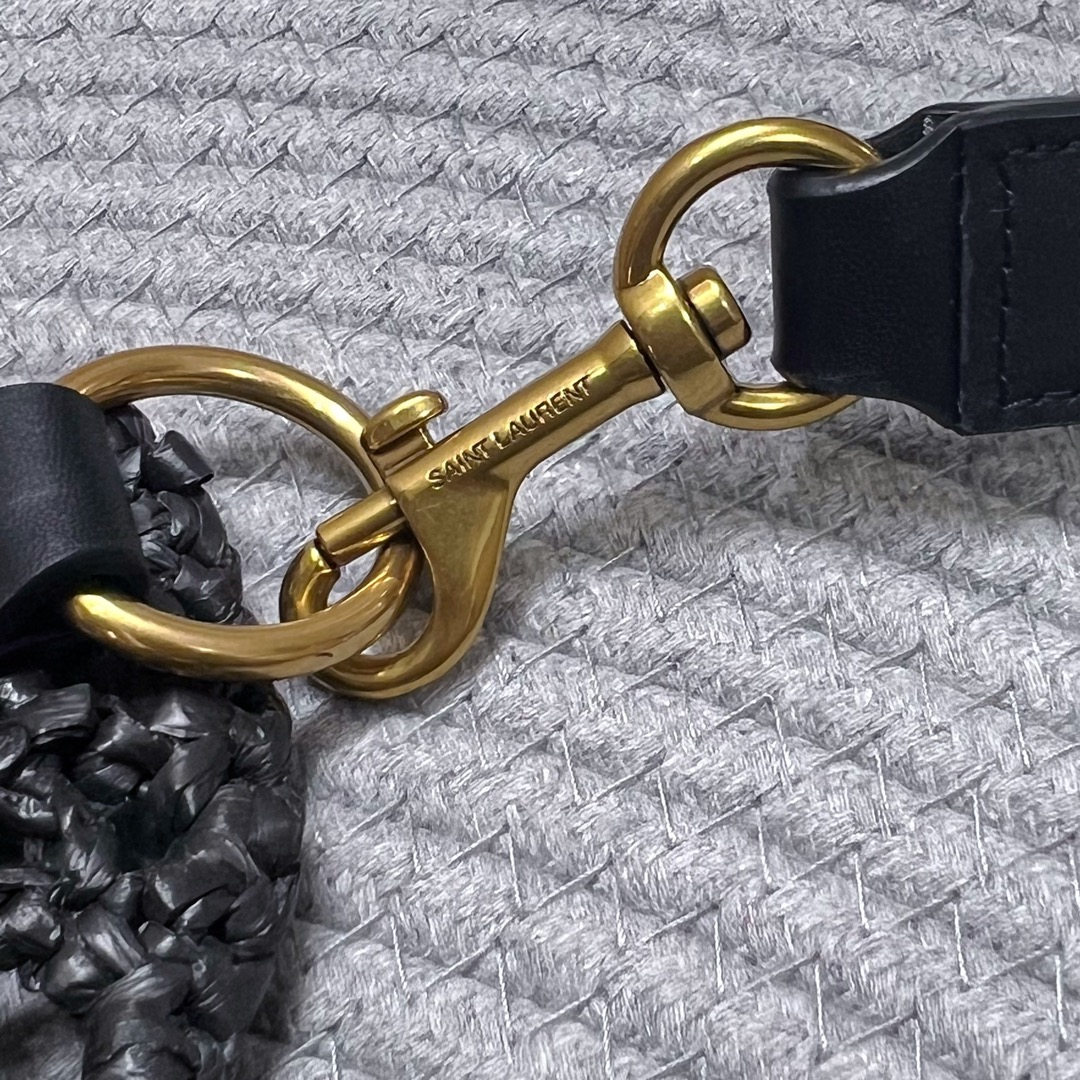 YSL OXALIS BAG IN RAFFIA MACRAMÉ