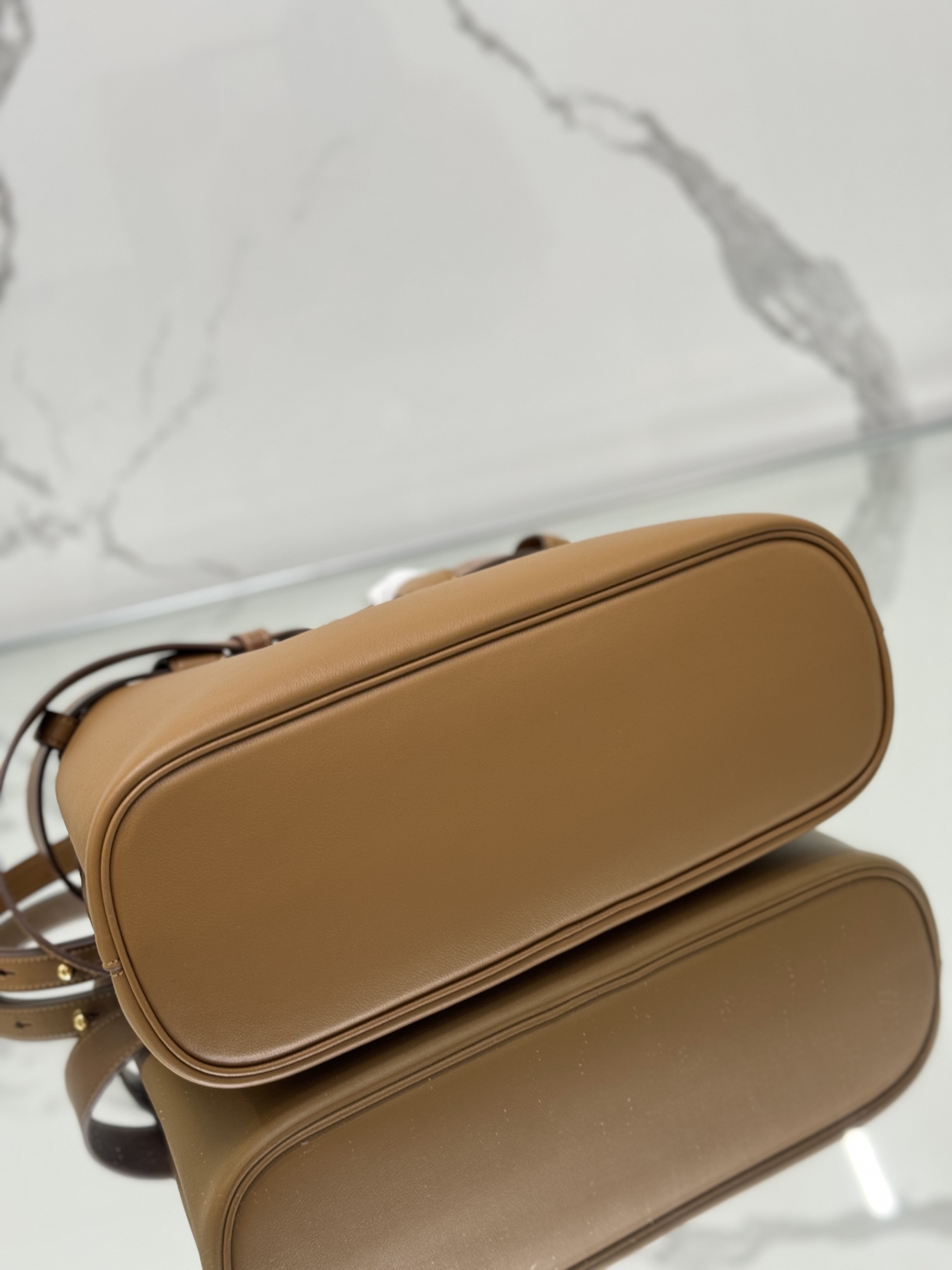 Pra*a buckle medium leather handbag with belt