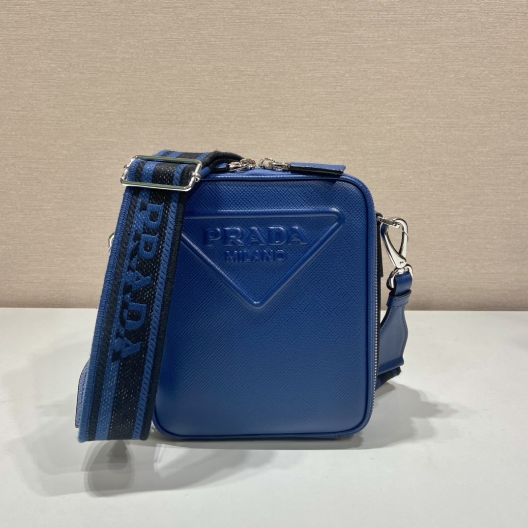 Pra*a saffiano leather shoulder bag
