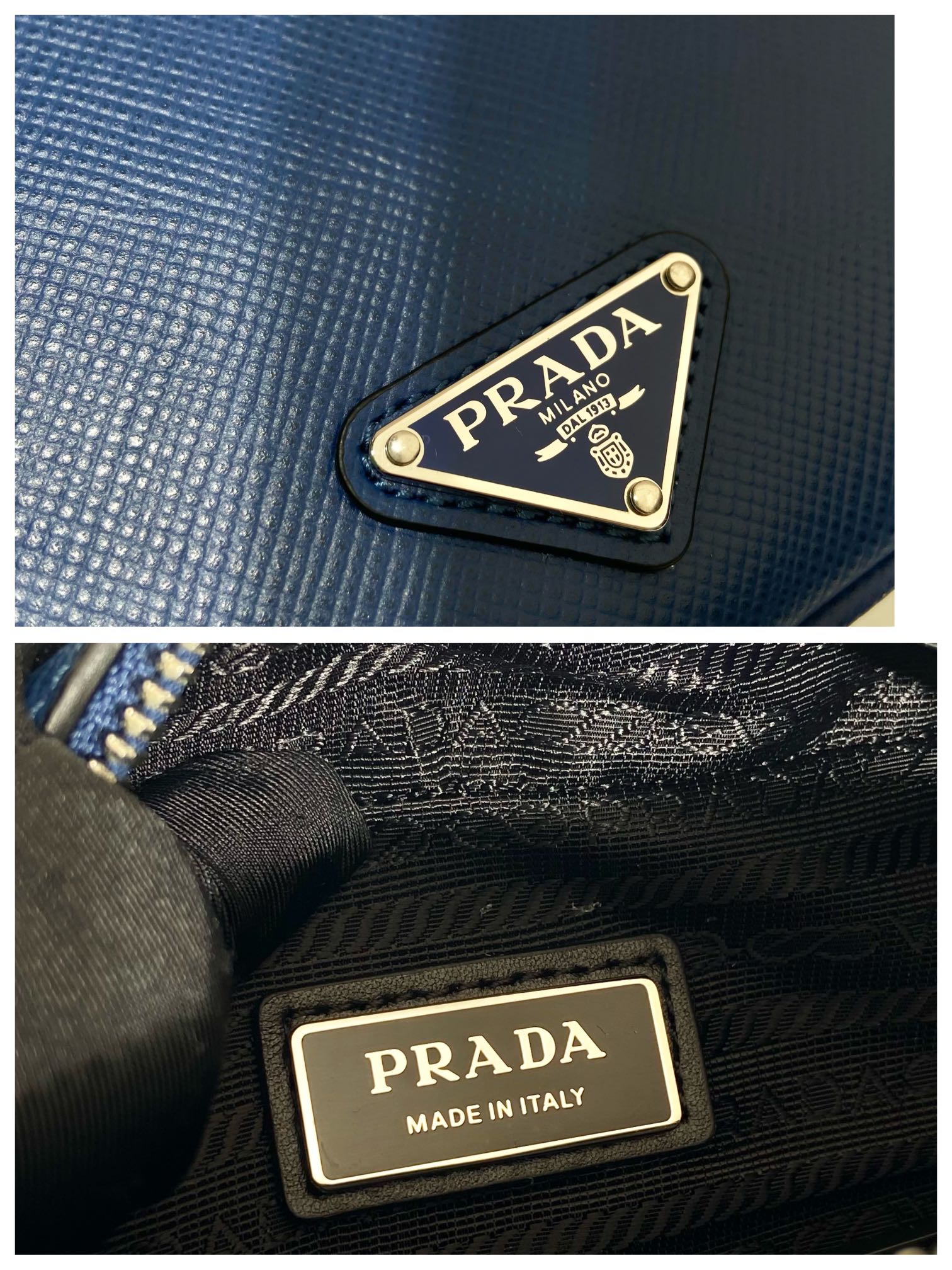 Pra*a saffiano leather shoulder bag