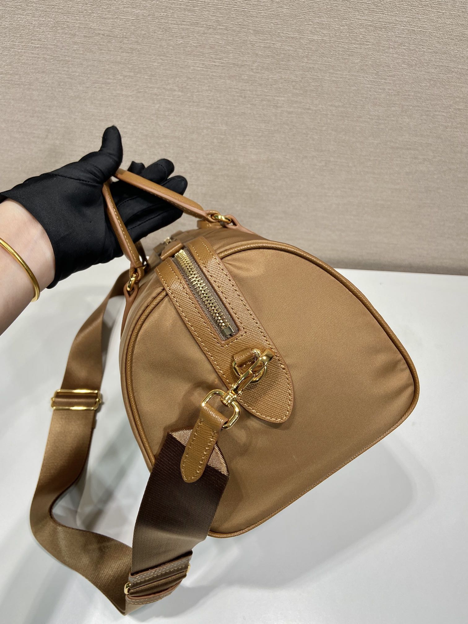 Pra*a re-edition 1978 medium re-nylon and saffiano leather top-handle bag
