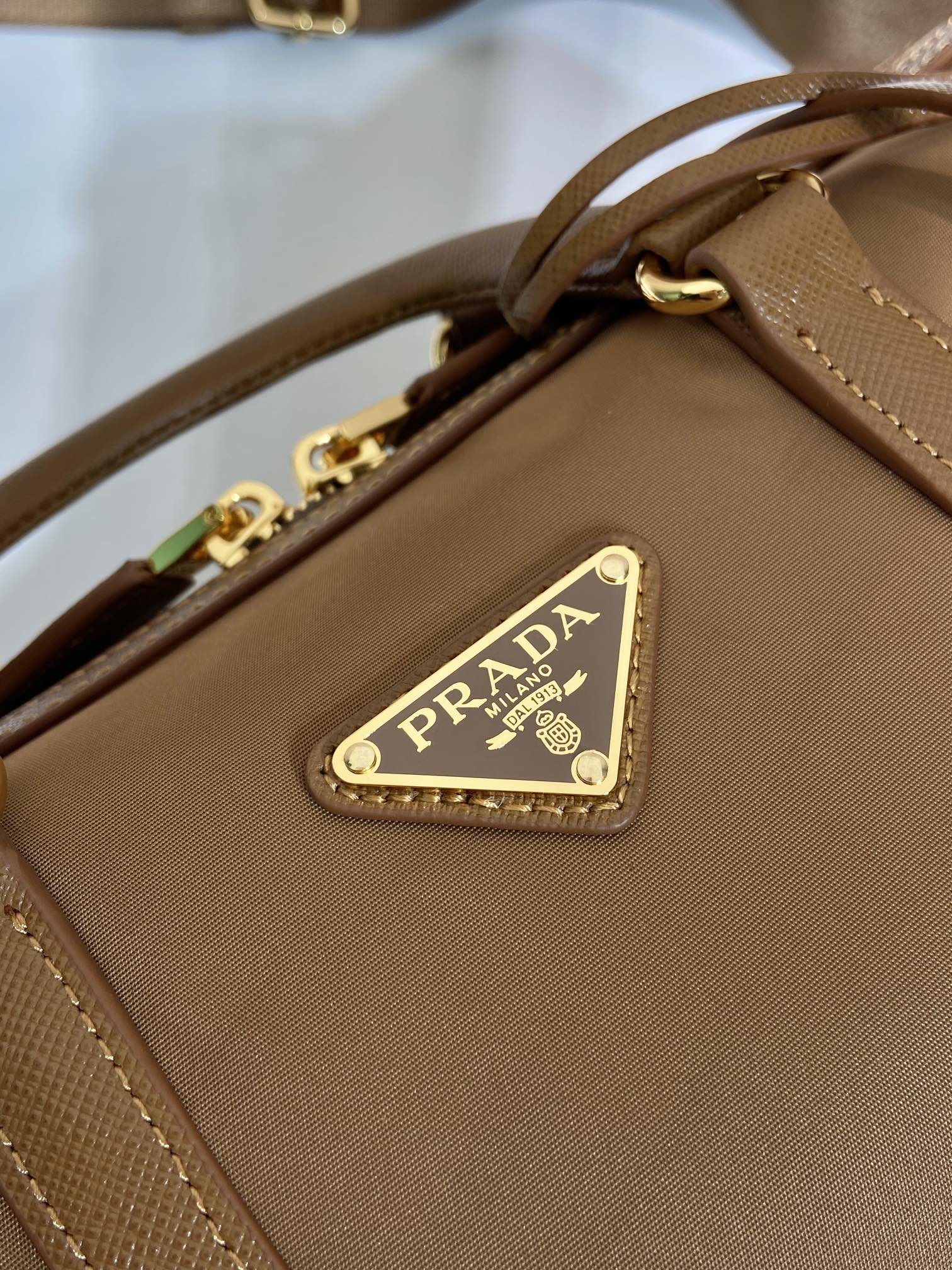Pra*a re-edition 1978 medium re-nylon and saffiano leather top-handle bag
