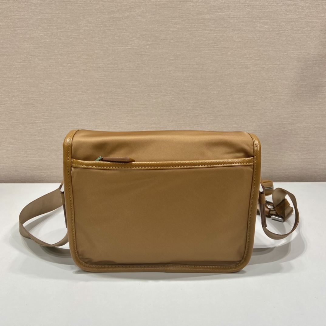 Pra*a re-nylon and saffiano leather shoulder bag
