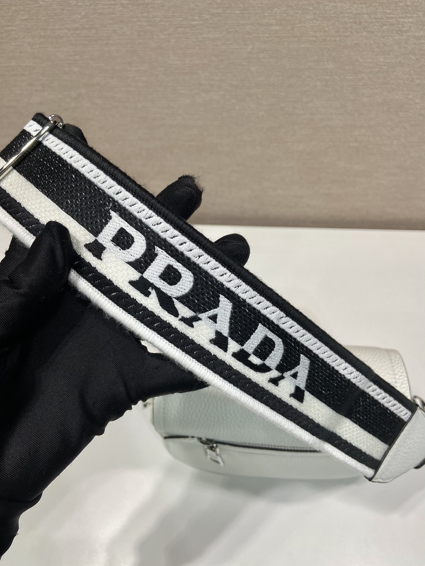 Pra*a leather shoulder bag