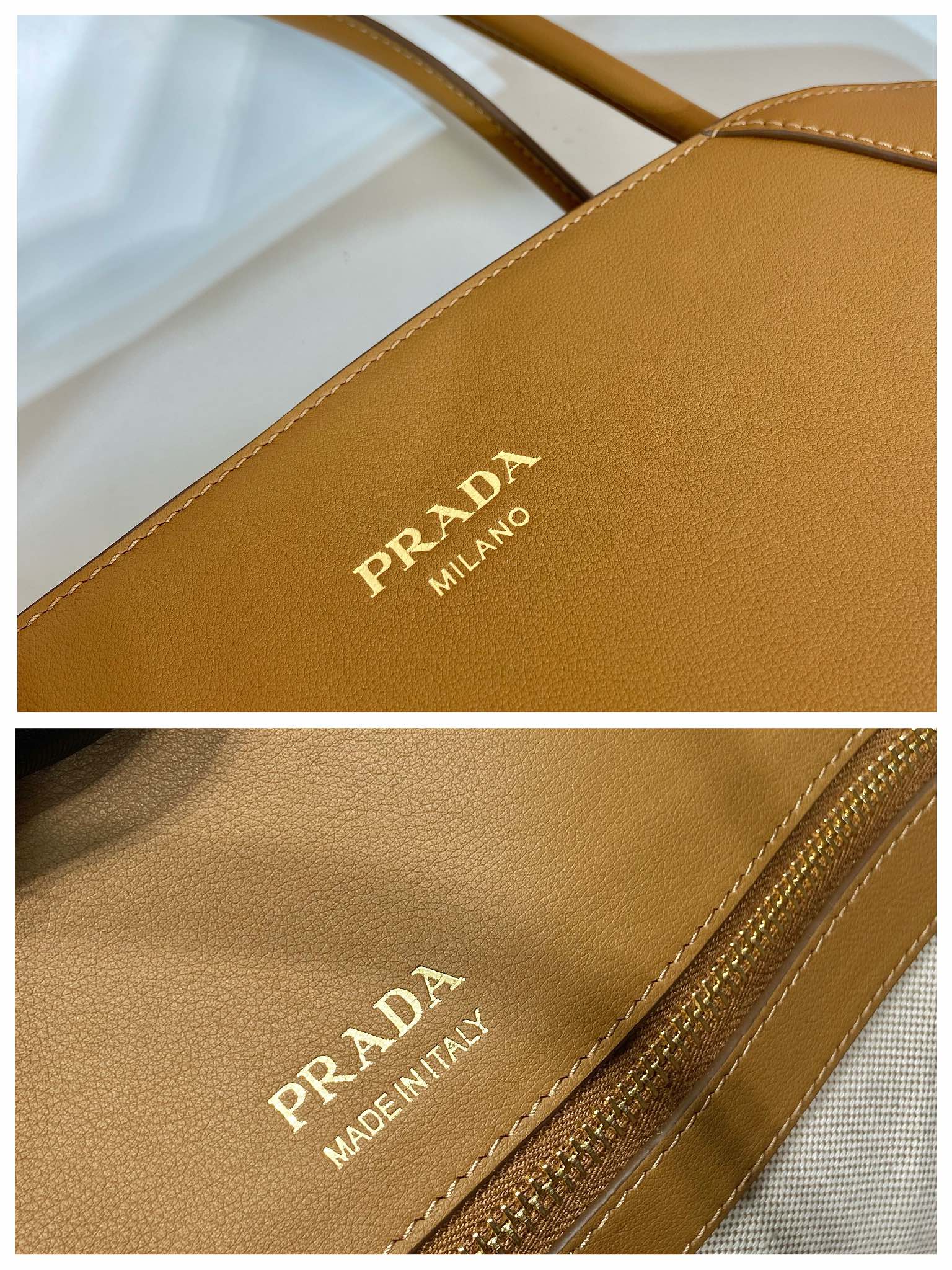 Pra*a large leather tote bag
