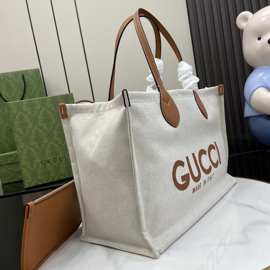 G*u*i medium tote bag with G*u*i print